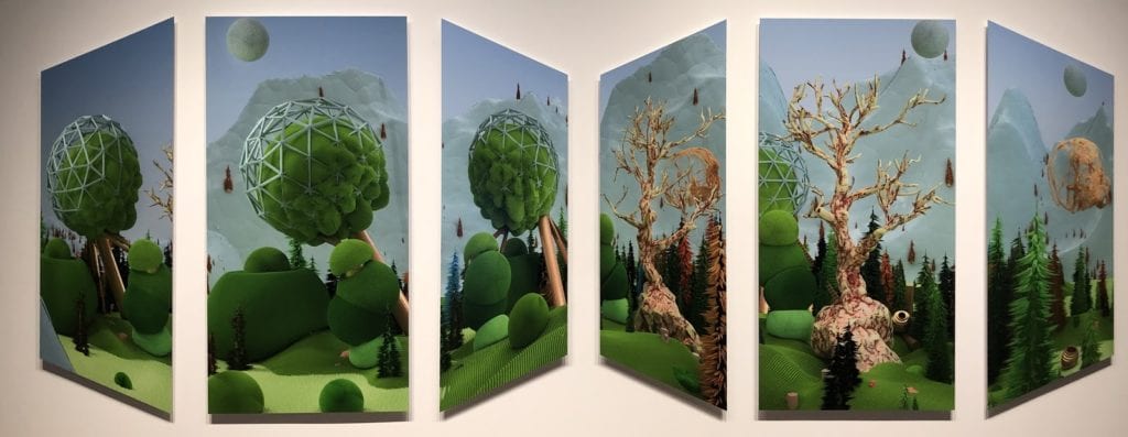 “Valley Urn” from Glamour Modelling” chromogenic prints on dibond - 6 panels 162 x 59.5 inches Installation view, Postmasters Gallery, New York